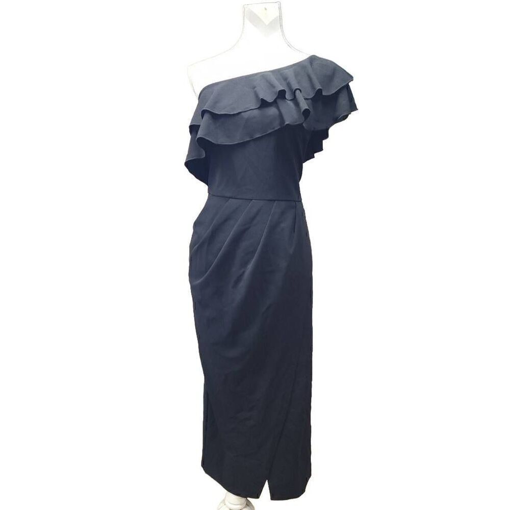 Grace Karin Size 2XL One Shoulder Wrap Dress Black NWT O19